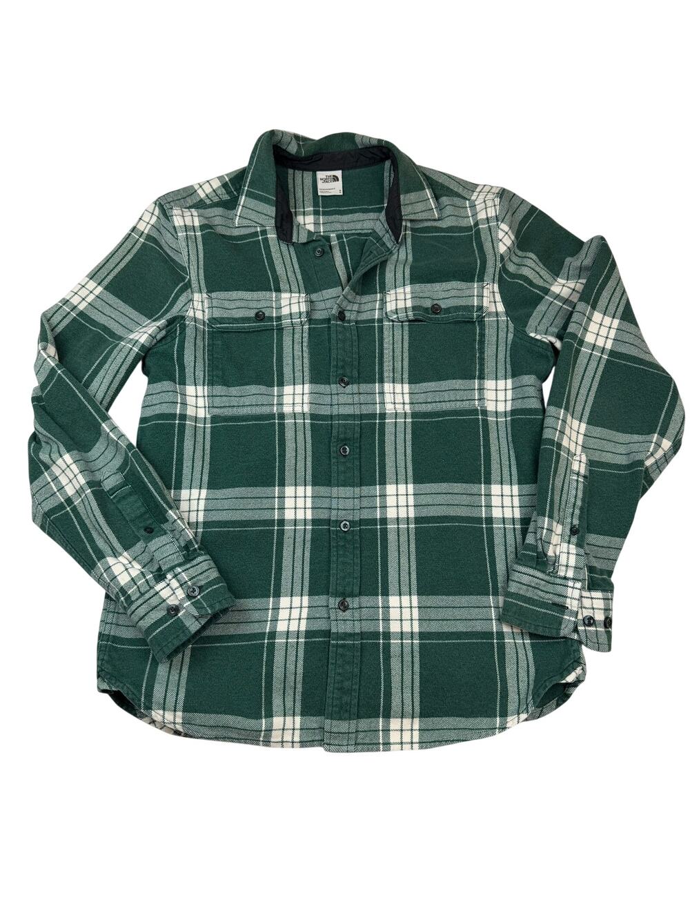 The North Face Green Plaid Flannel Shirt Mens M